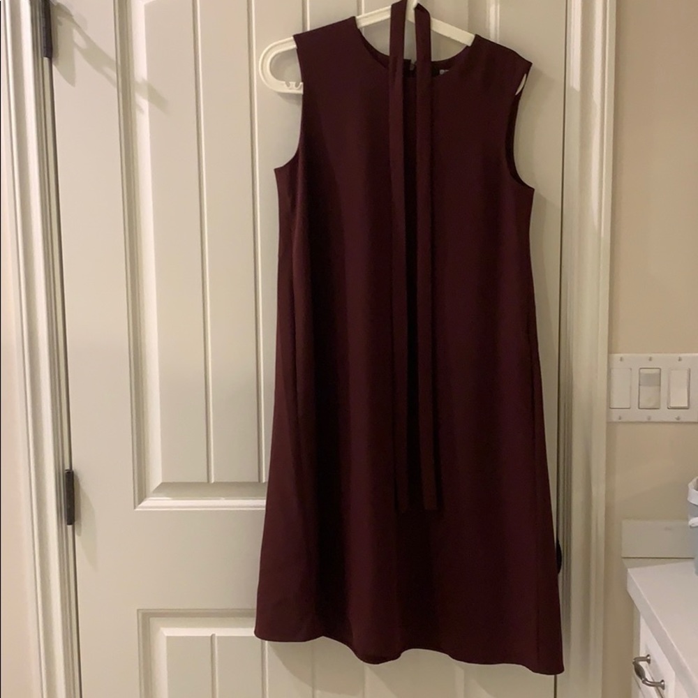 Simple maroon dress from Uniqlo